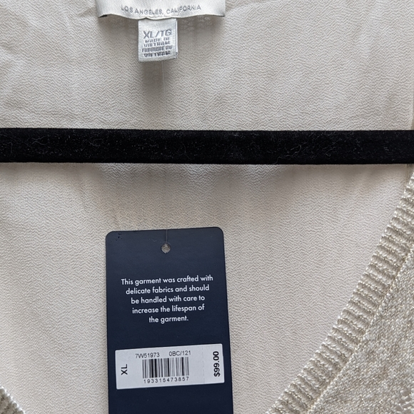 Metallic gold, v neck sweater - Picture 3 of 5